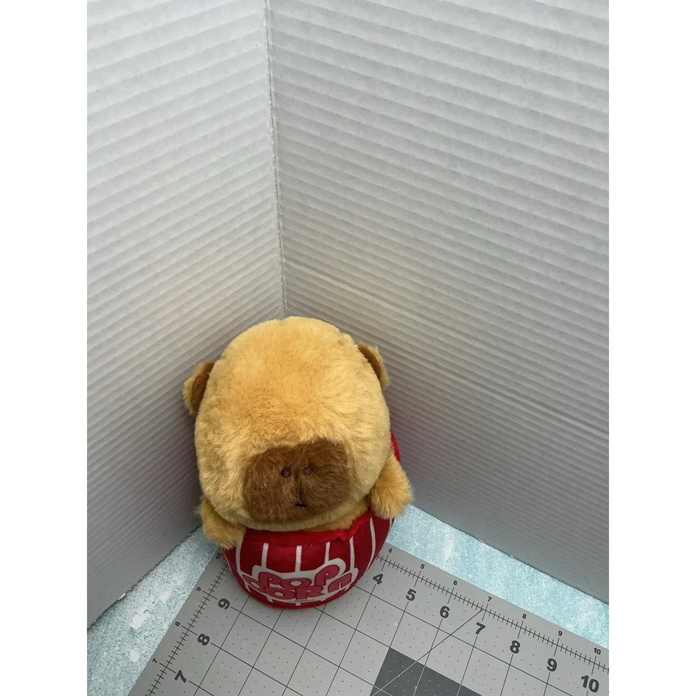 Plush Red Striped Popcorn‎ Bag Stuffed Animal